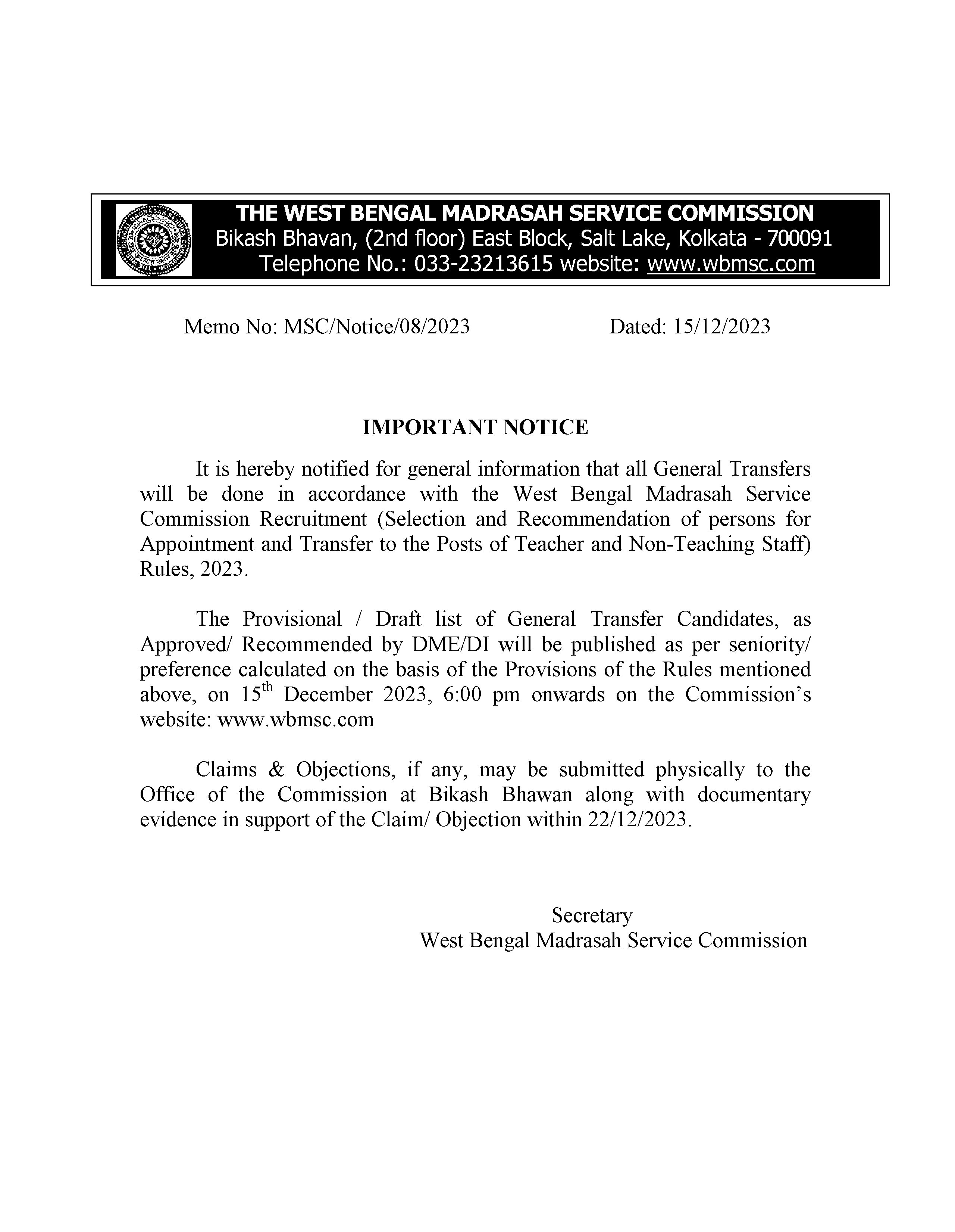 WBMSC Official Website wbmsc-official-website